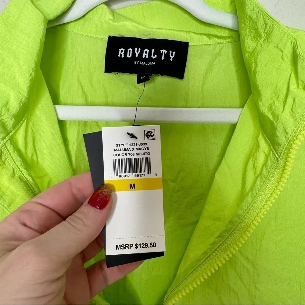 NWT ROYALTY Maluma Men's Half Zip Pullover Windbreaker Mojito Medium